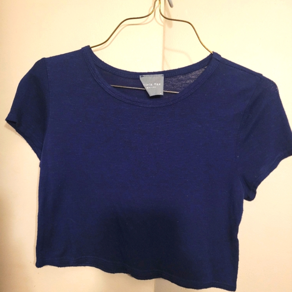 Olivia Rae Navy Blue Crop Top